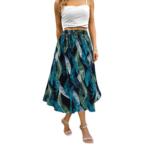 Maxi Skirts for Women with Pockets Long Midi Length Casual Skirt for Beach Party Holiday