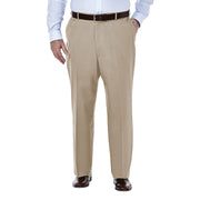 Haggar Men's Premium No Iron Khaki Classic Fit Expandable Waist Flat Front Pant (Regular and Big & Tall Sizes)