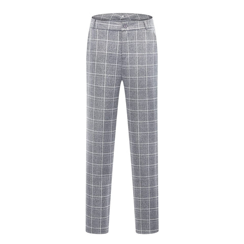 Womens 2 Piece Plaid Suits Set Business Office One Button Blazer Jacket Casual Long Sleeve Pant Suit Set