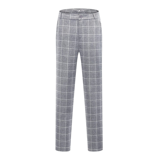 Womens 2 Piece Plaid Suits Set Business Office One Button Blazer Jacket Casual Long Sleeve Pant Suit Set