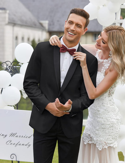 COOFANDY Men's Tuxedo Jacket One Button Dress Suit Blazer Jacket for Wedding Dinner Prom Party