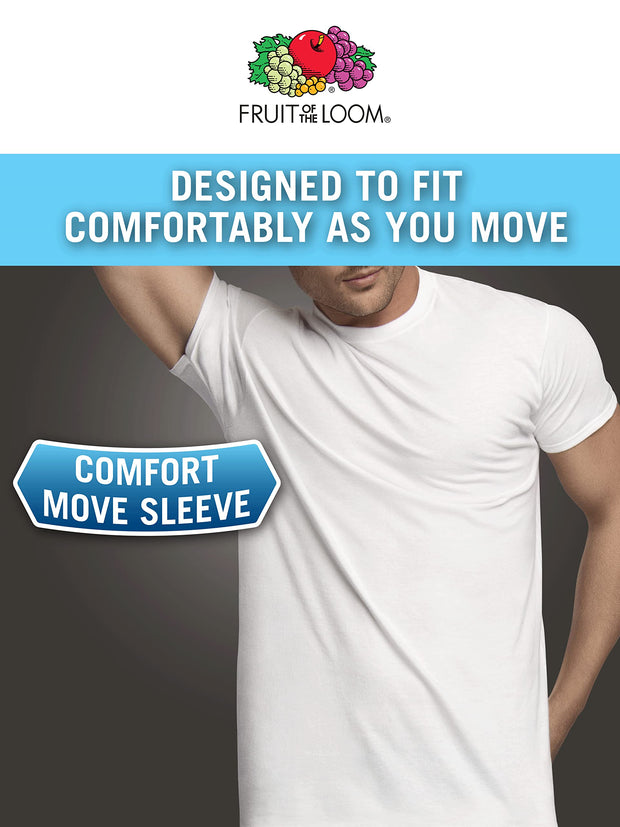 Fruit of the Loom Men's Undershirts, Moisture Wicking & Tag Free, Short Sleeve Crew T-Shirts