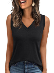 AUTOMET Tank Top Women Summer 2025 Casual Spring V Neck Sleeveless Tee Shirt Basic Trendy Beach Vacation Outfits Clothes