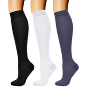 CHARMKING Compression Socks for Women & Men Circulation (3 Pairs) 15-20 mmHg is Best Support for Athletic Running Cycling
