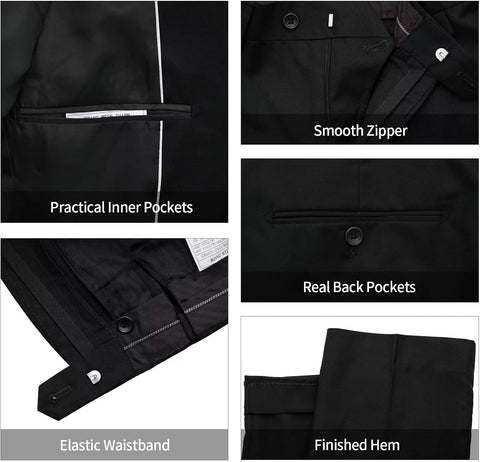 WEEN CHARM Men's Suits Slim Fit,3 Piece Suit for Men,2 Button Blazer Jacket Vest Pants with Tie,Men Tuxedo Suit Set