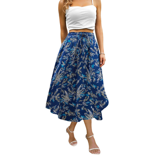 Maxi Skirts for Women with Pockets Long Midi Length Casual Skirt for Beach Party Holiday