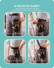 Baffect Pocket Tool Pouch，6-Pouches and 9 Screwdriver Loops Construction, Heavy-Duty Tool Bag with Adjustable Belt for Electrician Work