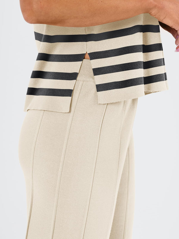 LILLUSORY 2 Piece Sets for Women Summer Vacation 2025 Lounge Outfits Matching Two Pcs Spring Knit Tracksuits Sweat Suits