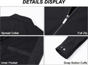 MAGCOMSEN Men's Lightweight Jackets Full Zip Up Light Coat Laydown Collar Jacket Casual Windbreaker Jacket with Zip Pockets