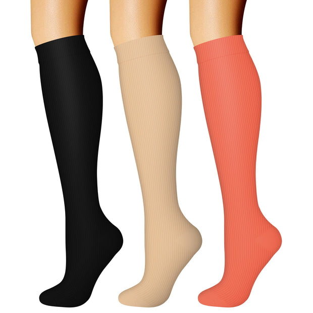 CHARMKING Compression Socks for Women & Men Circulation (3 Pairs) 15-20 mmHg is Best Support for Athletic Running Cycling