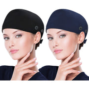 ABAMERICA Working Caps with Button and Sweatband, Adjustable Working Hats for Women Men, One Size(Tie Back or Toggle)