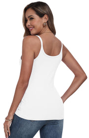 Womens Tank Tops Spaghetti Straps Scoop Neck Ribbed Slim Fitted Summer Workout Camisole Basic Layering Shirts