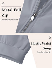 MAGCOMSEN Men's Bomber Jacket Lightweight Casual Windbreaker Spring Fall Zip Up Coat with 5 Pocket