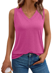 AUTOMET Tank Top Women Summer 2025 Casual Spring V Neck Sleeveless Tee Shirt Basic Trendy Beach Vacation Outfits Clothes