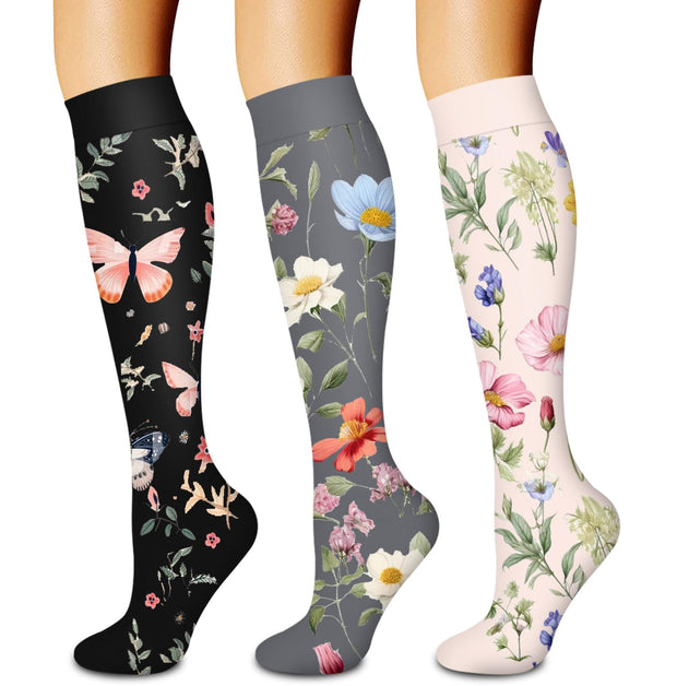 Laite Hebe 3 Pack Medical Compression Sock-Compression Sock for Women and Men-Best for Running,Nursing,Sports