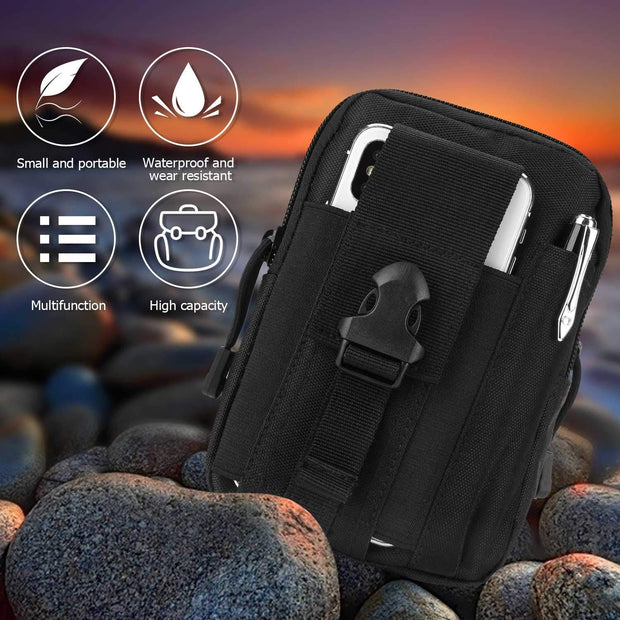 Tactical Waist Pouch EDC Molle Waist Bag Belt Phone Pouch Holster Purse Carrying Pouch for Smartphone, Tools