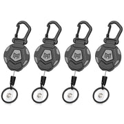 MNGARISTA 2-Pack Retractable Keychain, Heavy Duty Carabiner Badge Holder, Tactical ID Badge Reel with 31.5” Steel Retractable Cord, 8.0 oz