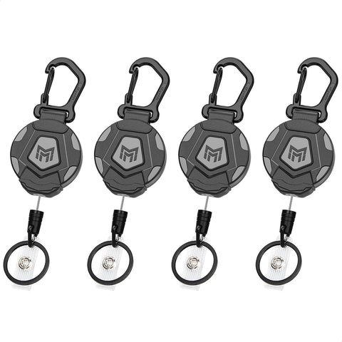 MNGARISTA 2-Pack Retractable Keychain, Heavy Duty Carabiner Badge Holder, Tactical ID Badge Reel with 31.5” Steel Retractable Cord, 8.0 oz