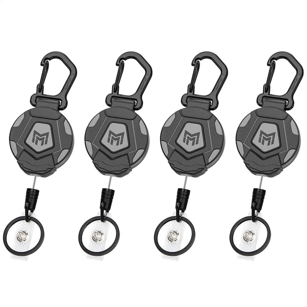 MNGARISTA 2-Pack Retractable Keychain, Heavy Duty Carabiner Badge Holder, Tactical ID Badge Reel with 31.5” Steel Retractable Cord, 8.0 oz