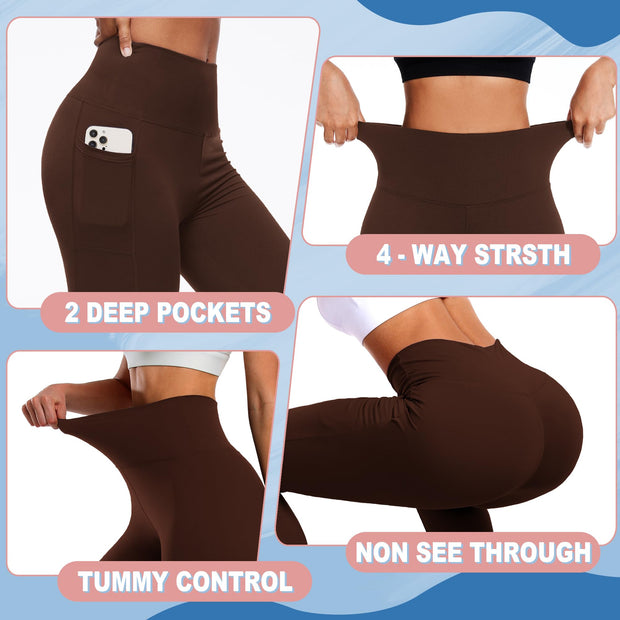 FULLSOFT Soft Leggings for Women - High Waisted Tummy Control No See Through Workout Yoga Pants