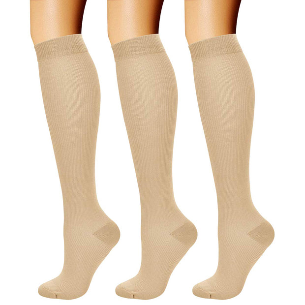 CHARMKING Compression Socks for Women & Men Circulation (3 Pairs) 15-20 mmHg is Best Support for Athletic Running Cycling
