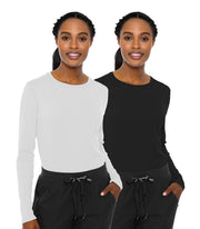 Med Couture Women's Underscrub Top Long Sleeve Performance Knit Tee, 360° Stretch, Lightweight & Ultra Soft Fabric - MC8499