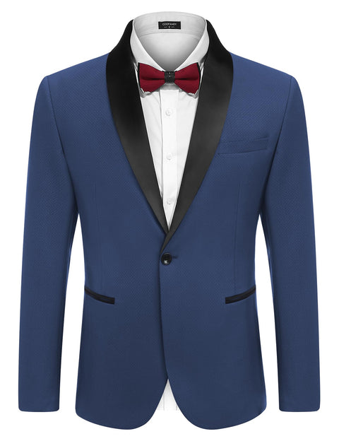 COOFANDY Men's Tuxedo Jacket One Button Dress Suit Blazer Jacket for Wedding Dinner Prom Party