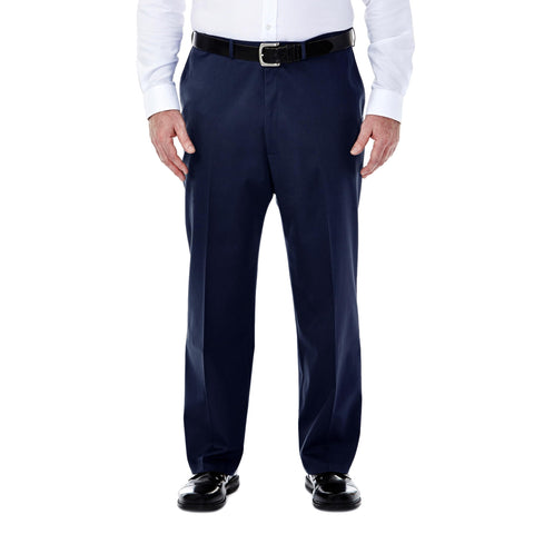Haggar Men's Premium No Iron Khaki Classic Fit Expandable Waist Flat Front Pant (Regular and Big & Tall Sizes)