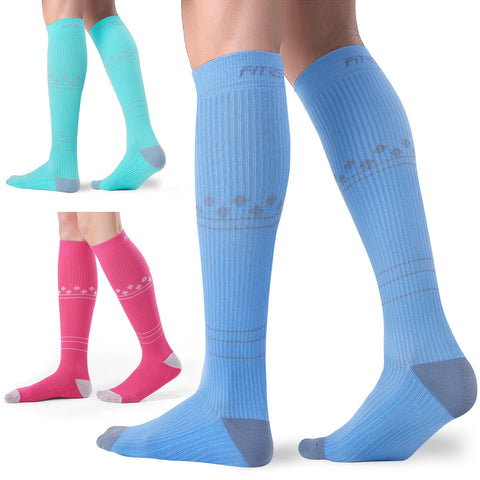 FITRELL 3 Pairs Compression Socks for Women and Men 20-30mmHg-Circulation Support Socks