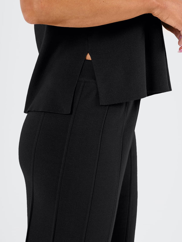 LILLUSORY 2 Piece Sets for Women Summer Vacation 2025 Lounge Outfits Matching Two Pcs Spring Knit Tracksuits Sweat Suits