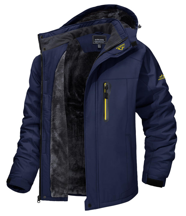 TACVASEN Men's Winter Ski Jacket Waterproof Snow Coats Snowboard Fleece Lining Jacket Warm Parka with Hooded