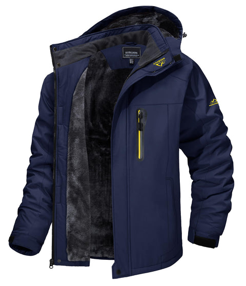 TACVASEN Men's Winter Ski Jacket Waterproof Snow Coats Snowboard Fleece Lining Jacket Warm Parka with Hooded