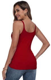 Womens Tank Tops Spaghetti Straps Scoop Neck Ribbed Slim Fitted Summer Workout Camisole Basic Layering Shirts