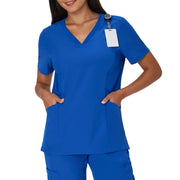 Hanes Women's Scrubs Healthcare Top, Moisture-Wicking Stretch Scrub Shirts, Ribbed Side Panels