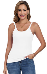 Womens Tank Tops Spaghetti Straps Scoop Neck Ribbed Slim Fitted Summer Workout Camisole Basic Layering Shirts