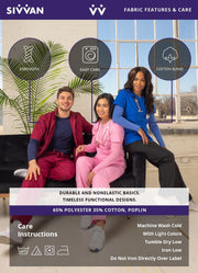 Sivvan Unisex Scrubs - Classic V-Neck Top & Drawstring Pants Scrub Set
