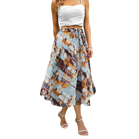 Maxi Skirts for Women with Pockets Long Midi Length Casual Skirt for Beach Party Holiday