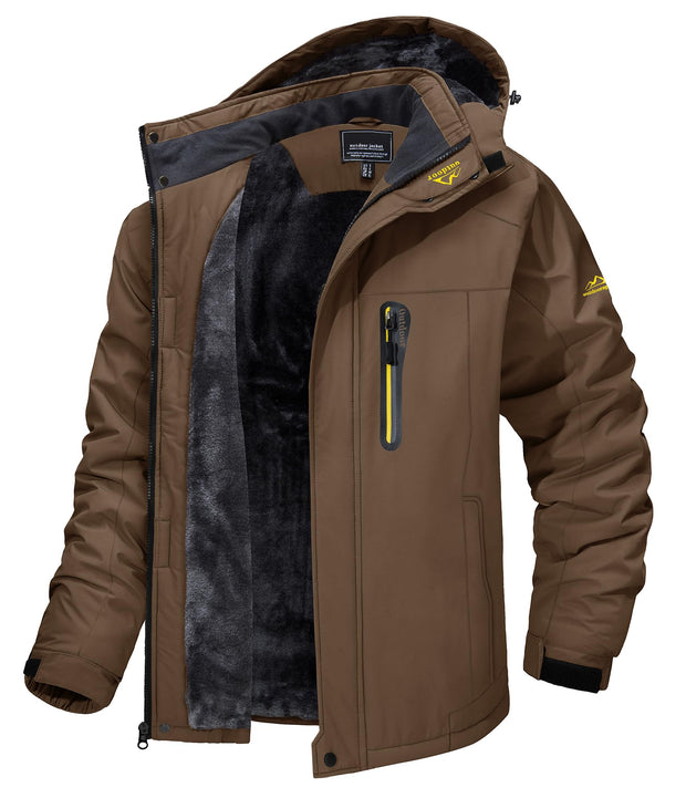 TACVASEN Men's Winter Ski Jacket Waterproof Snow Coats Snowboard Fleece Lining Jacket Warm Parka with Hooded