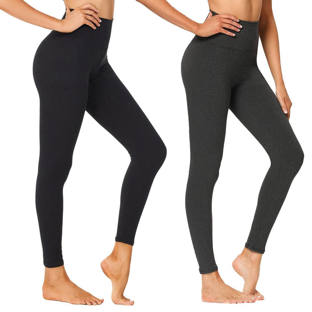 NexiEpoch High Waisted Leggings for Women - Black Tummy Control Compression Soft Yoga Pants for Workout Reg & Plus Size