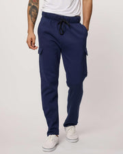Real Essentials 3 Pack: Men's Tech Fleece Open Bottom Cargo Sweatpants with Pockets (Available in Big & Tall)