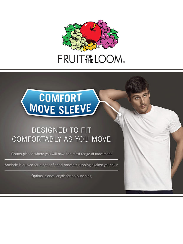 Fruit of the Loom Men's Undershirts, Moisture Wicking & Tag Free, Short Sleeve Crew T-Shirts
