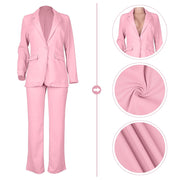 HuiSiFang Womens Fall Fashion 2 Piece Blazer Sets Open Front Blazers and Slim Fit Pants Suits Set