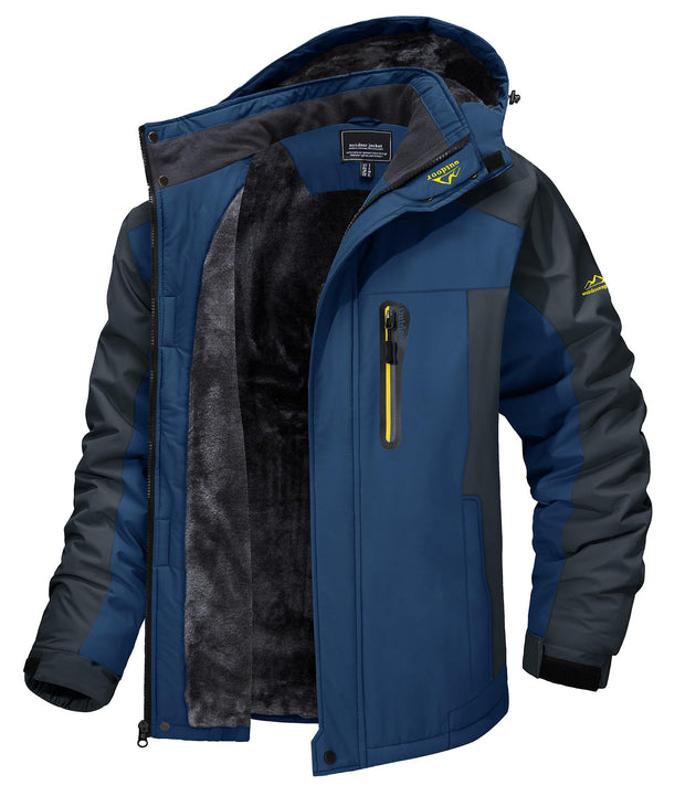 TACVASEN Men's Winter Ski Jacket Waterproof Snow Coats Snowboard Fleece Lining Jacket Warm Parka with Hooded