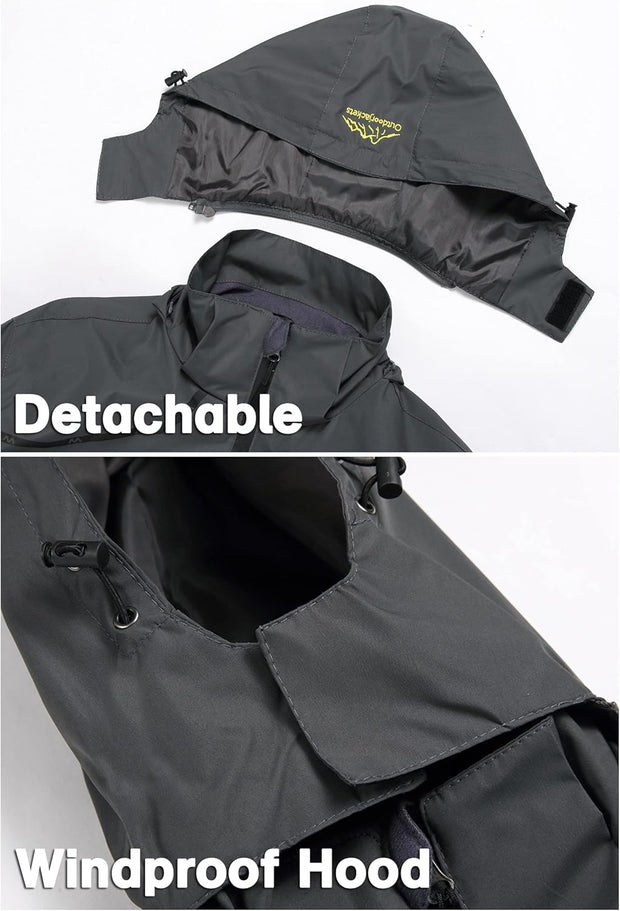 GIISAM Mens Windproof Jacket Waterproof Lightweight Mountain Sport Jacket for Men Hooded Windbreaker Raincoat