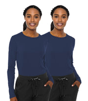 Med Couture Women's Underscrub Top Long Sleeve Performance Knit Tee, 360° Stretch, Lightweight & Ultra Soft Fabric - MC8499