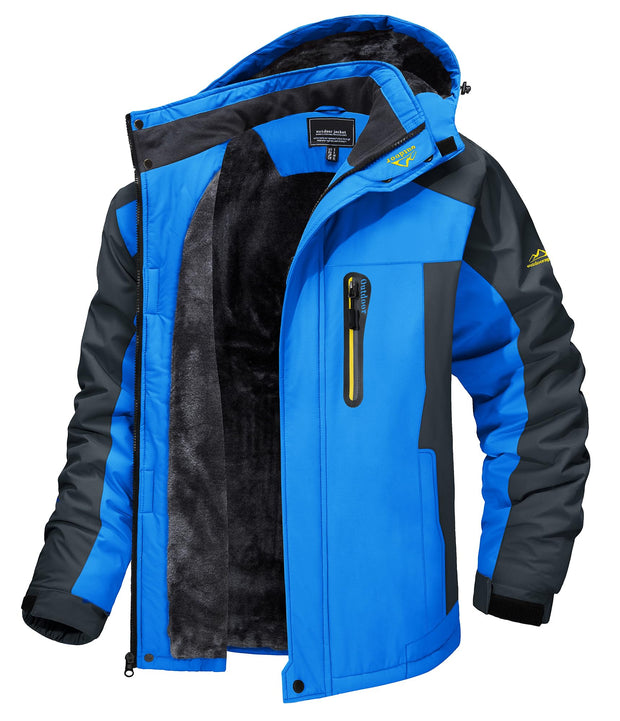 TACVASEN Men's Winter Ski Jacket Waterproof Snow Coats Snowboard Fleece Lining Jacket Warm Parka with Hooded