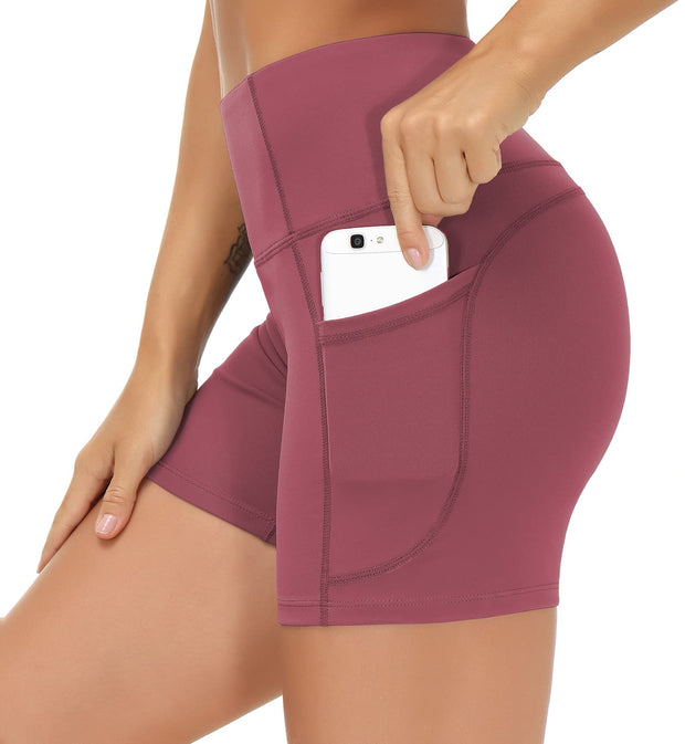 THE GYM PEOPLE Women's High Waist Workout Shorts Breathable Dolphin Split Elastic Lounge Yoga Shorts