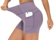 THE GYM PEOPLE Women's High Waist Workout Shorts Breathable Dolphin Split Elastic Lounge Yoga Shorts
