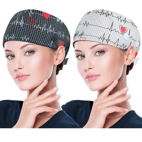 ABAMERICA Working Caps with Button and Sweatband, Adjustable Working Hats for Women Men, One Size(Tie Back or Toggle)