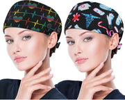 ABAMERICA Working Caps with Button and Sweatband, Adjustable Working Hats for Women Men, One Size(Tie Back or Toggle)